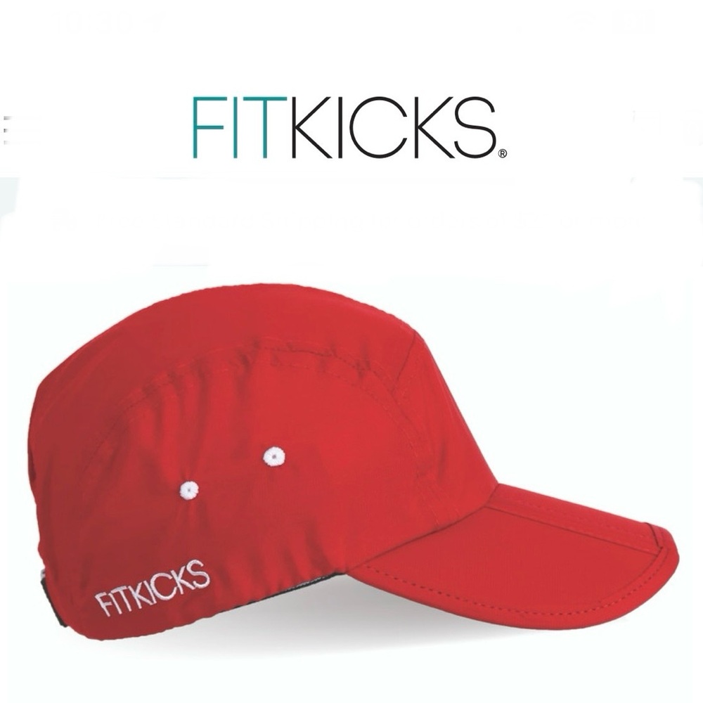 🧢 FITKICKS FOLDING CAP unisex red hat UPF50+ NIP NWT OSFM foldable adjustable